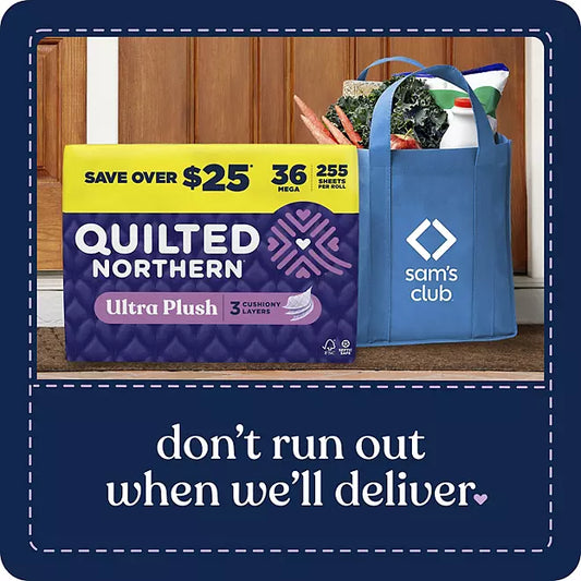 Quilted Northern Ultra Plush 3-Ply Toilet Paper, 36 Rolls, 255 Sheets/Roll