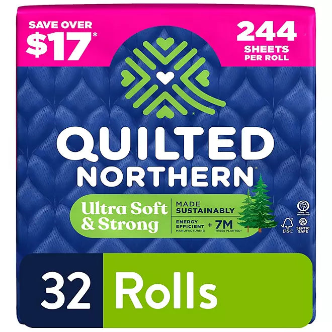 Quilted Northern Toilet Paper – 32 Rolls (244 Sheets/Roll)