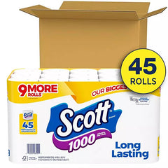 Scott 1000 Toilet Paper – 45 Rolls (1000 Sheets/Roll)
