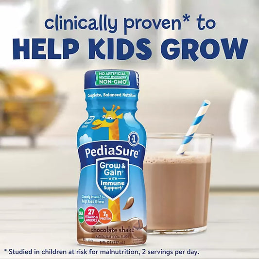 PediaSure Grow and Gain Nutrition Shake for Kids, Chocolate, 8 fl. oz., 24 pk.
