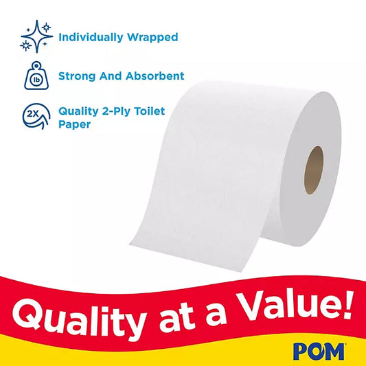 POM Toilet Paper – 45 Rolls (473 Sheets/Roll)