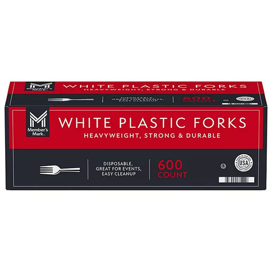 Member's Mark Heavyweight White Plastic Forks