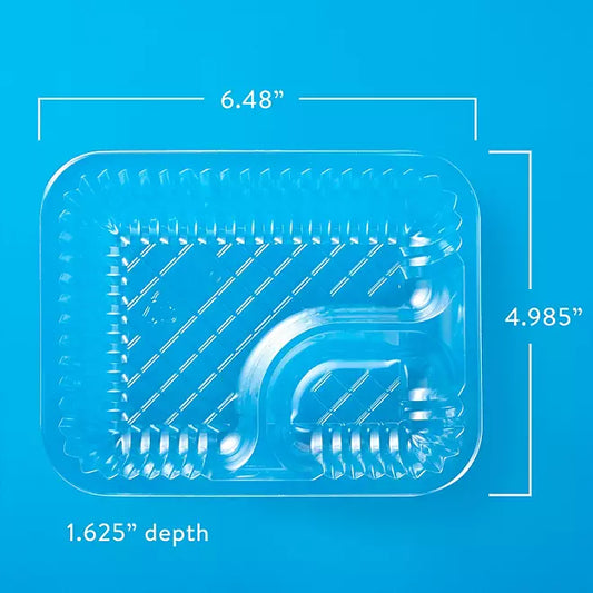Member's Mark Clear 2‑Compartment Nacho Trays, 6.5" × 5"