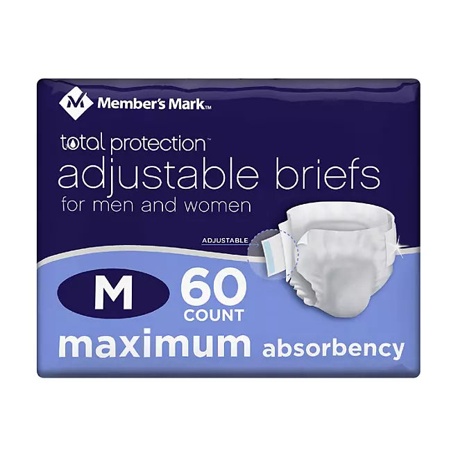 Member’s Mark Total Protection Unisex Adult Briefs – Maximum Absorbency,