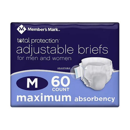 Member’s Mark Total Protection Unisex Adult Briefs – Maximum Absorbency,