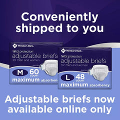 Member’s Mark Total Protection Unisex Adult Briefs – Maximum Absorbency,
