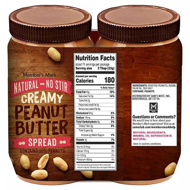 Member’s Mark Natural Creamy Peanut Butter