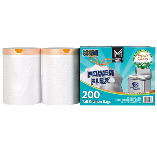 Member's Mark Power Flex 13-Gallon Tall Kitchen Trash Bags,