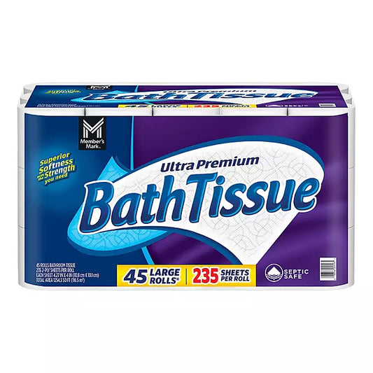 Member's Mark Toilet Paper – 45 Rolls (235 Sheets/Roll)