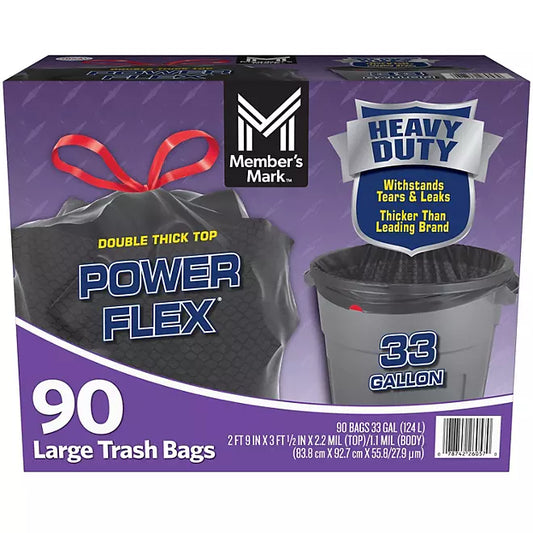 Member's Mark Power Flex 33-Gallon Large Trash Bags