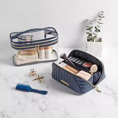 Conair Tartan + Twine Train Case Cosmetic Bag Set"