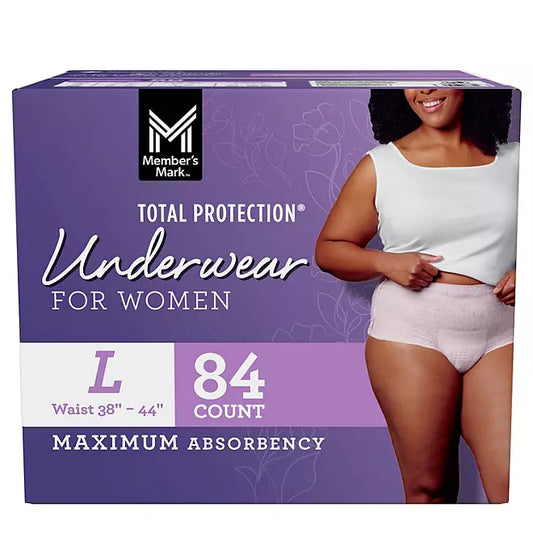 Member's Mark Total Protection Incontinence Underwear for Women – Choose Size