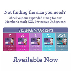 Member's Mark Total Protection Incontinence Underwear for Women – Choose Size