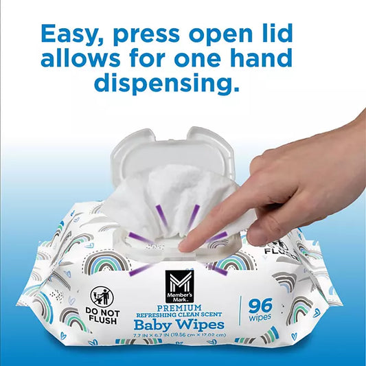 Member's Mark Premium Baby Wipes, Refreshing Clean Scent, 12 pk.Wipes