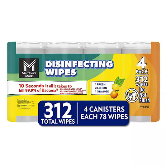 Member's Mark Disinfecting Wipes Variety Pack, 312 Ct (4-Pack)