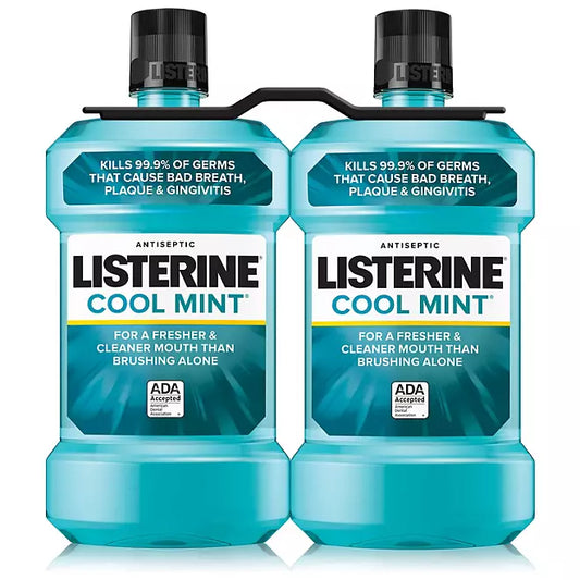 Listerine Cool Mint Antiseptic Mouthwash – 50.7 fl. oz, 2 Pack
