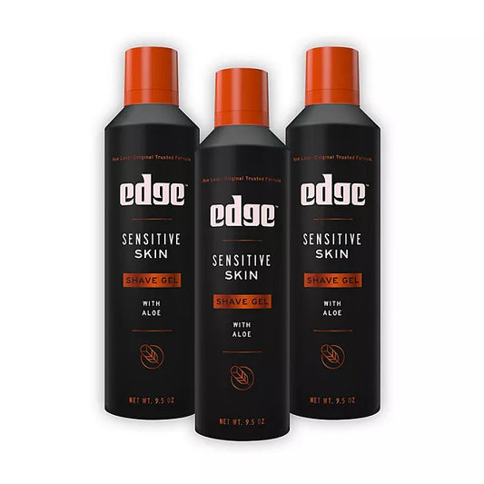 Edge Sensitive Skin Shaving Gel for Men – 9.5 oz, 3 Pack