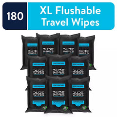 DUDE WIPES XL Flushable Wipes, 10 Packs (180 Wipes Total)