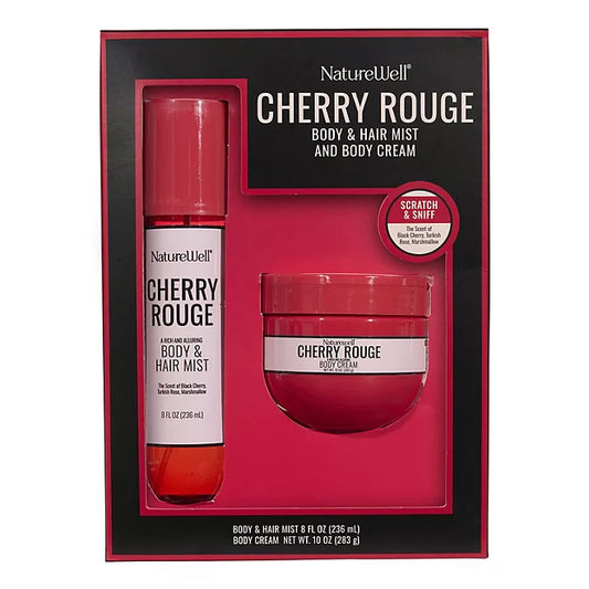 Nature Well Cherry Rouge Body & Hair Mist and Body Cream Kit