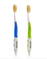 MOUTHWATCHERS Soft Flossing Manual Toothbrush for Adults, 2 Pack, Ultra Clean, Good for Sensitive Teeth and Gums, by Dr. Plotka's, Colors May Vary