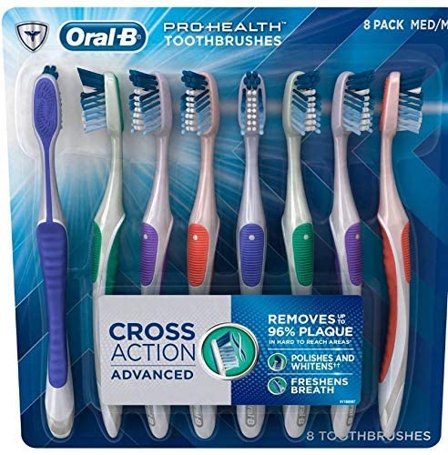 Oral-B Pro-Health Cross Action Advanced Toothbrush, Medium - 8 pack