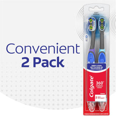 Colgate Total Advanced 360 Floss Tip Sonic Battery Powered Toothbrush, 2 Pack