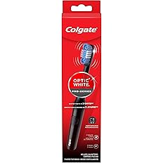 Colgate Optic White Pro-Series Whitening Battery Operated Toothbrush with Timer, Soft, Black