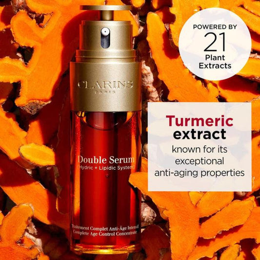 Clarins Double Serum Complete Age Control Concentrate with Turmeric – Luxury Size 1.6 fl oz