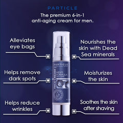 Particle 6-in-1 Face Cream for Men Anti-Aging Moisturizer, Reduces Wrinkles, Dark Spots & Eye Bags, Pack of 1 (1.7 oz.