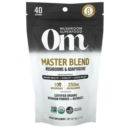 Organic Mushroom Nutrition Master Blend Mushrooms & Adaptogens 3.17 oz Pwdr Om Master Blend