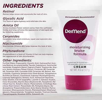 Dermend Arnica Bruise Cream with Vitamin K - Moisturizer for Bruising on Arms, Legs & Hands - 4.5 Oz Retail outlet