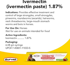Ivermectin Paste Dewormer - 6.08g dose @ 1.87%-Apple Flavored, 3 Count Ivermectin