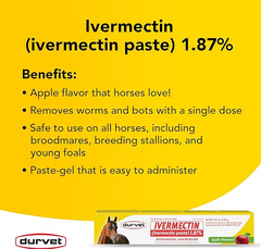 Ivermectin Paste Dewormer - 6.08g dose @ 1.87%-Apple Flavored, 3 Count Ivermectin