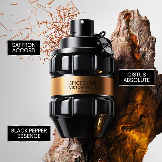 Spicebomb Extreme Eau de Parfum for Men – Viktor&Rolf | 90ml | Woody & Spicy Cologne with Amber & Vanilla Notes