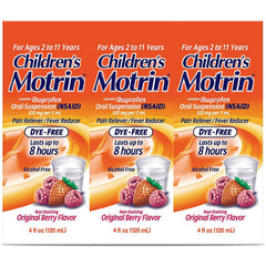 Children’s Pain Reliever & Fever Reducer – Motrin  Original Berry 4 oz., 3 pk.