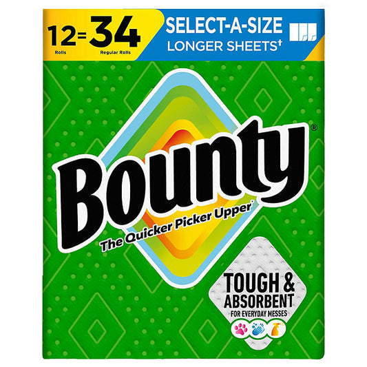Bounty Paper Towels – Select-A-Size (12 Rolls)