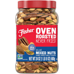 Fisher Oven Roasted Never Fried Deluxe Mixed Nuts, 24 Ounces (Pack of 1)