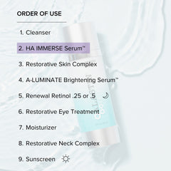 Hyaluronic Acid HA Immerse Moisturizing Face Serum (1 oz) – Restorative Serum for Dry, Dehydrated Skin, Radiant Glow